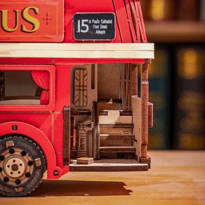 Rolife London Tour Bus Car 3D Wooden Puzzle Model Toy