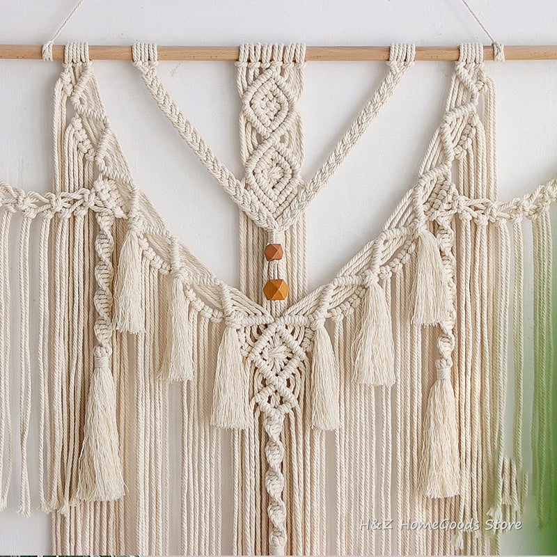 Big Macrame Wall Hanging Tapestry With Tassels