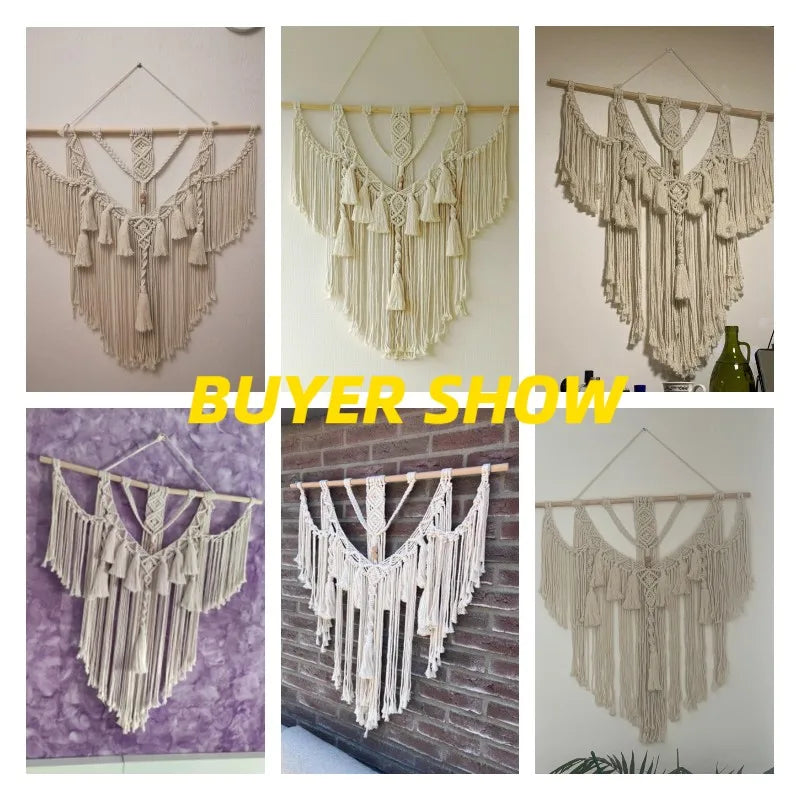 Big Macrame Wall Hanging Tapestry With Tassels