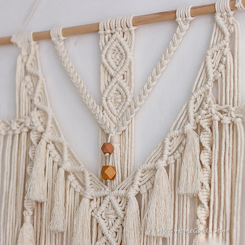 Big Macrame Wall Hanging Tapestry With Tassels