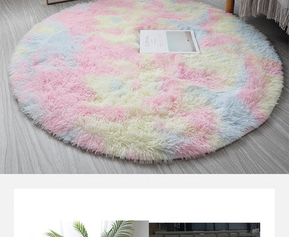 Super Soft Plush Round Rug Mat Fluffy White Carpets