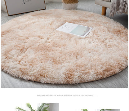 Super Soft Plush Round Rug Mat Fluffy White Carpets