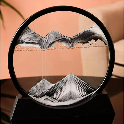 3D Moving Sand Art Picture Round Glass Deep Sea