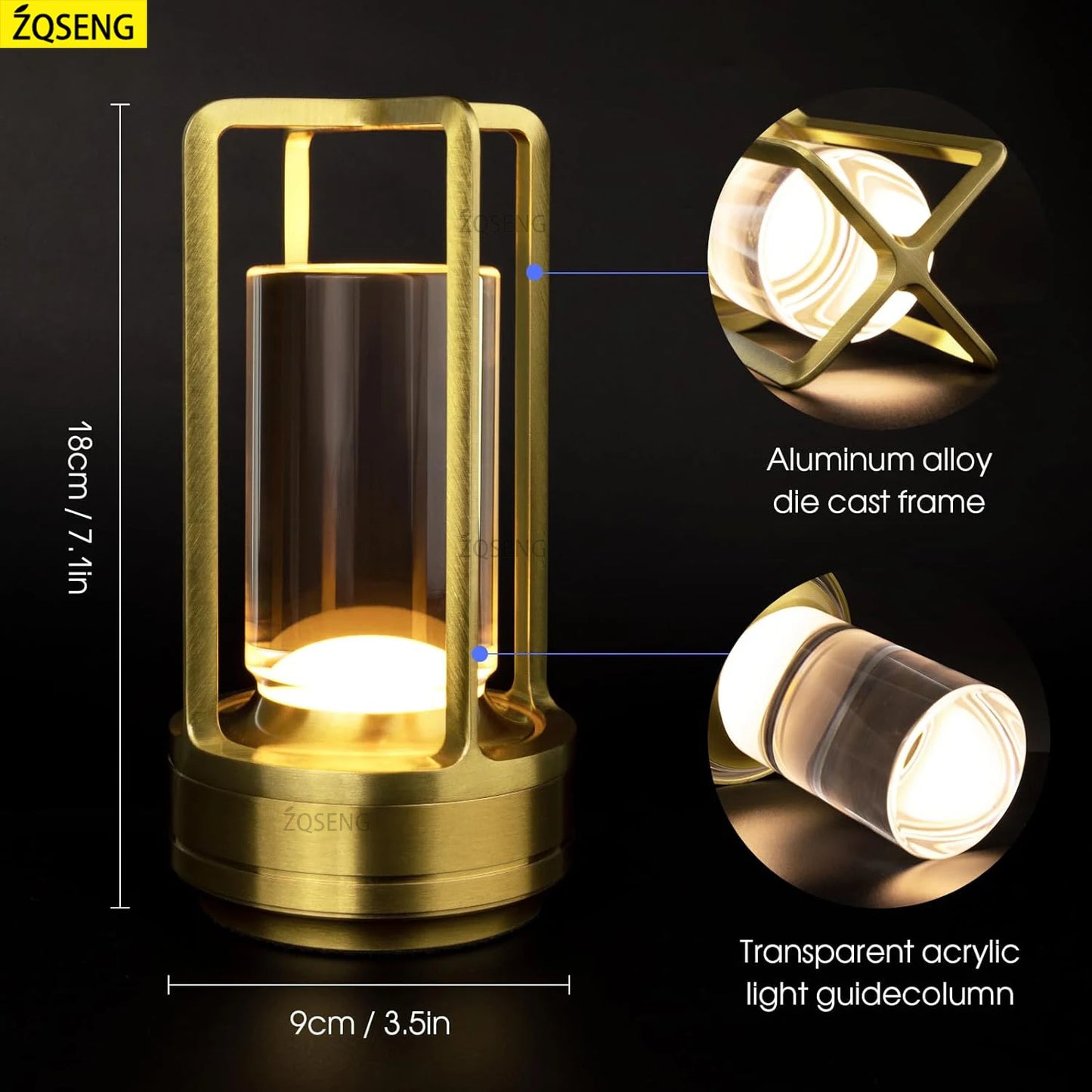 Desk Lamp Touch Rechargeable Wireless