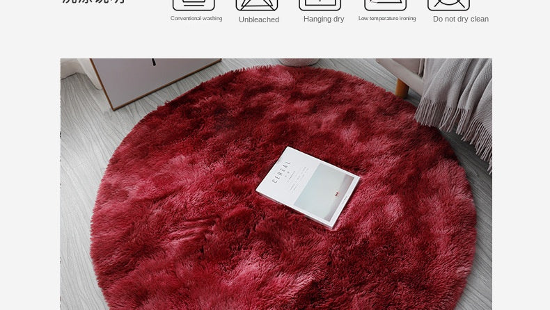 Super Soft Plush Round Rug Mat Fluffy White Carpets