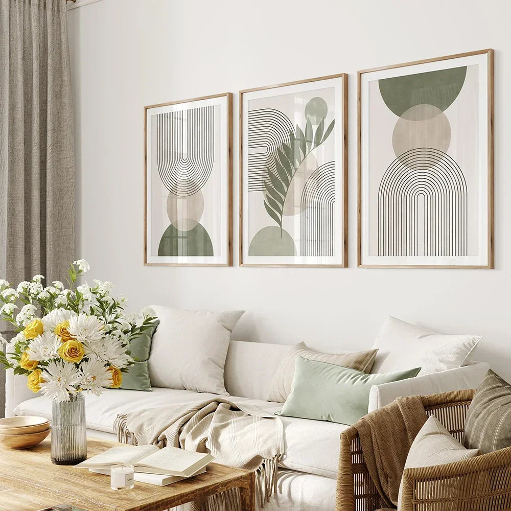 Nordic Sage Green Botanical Posters Prints