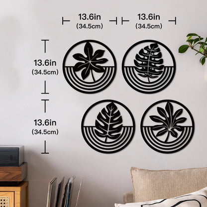 Tropical Leaves Wooden Line Art Home Decor