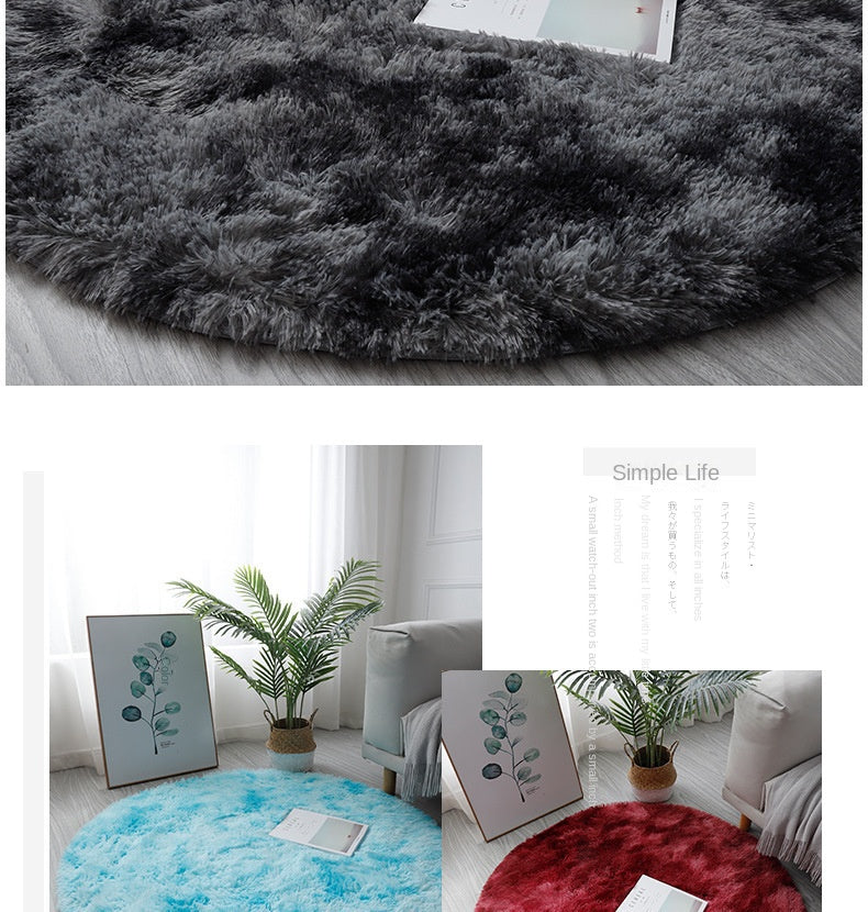 Super Soft Plush Round Rug Mat Fluffy White Carpets