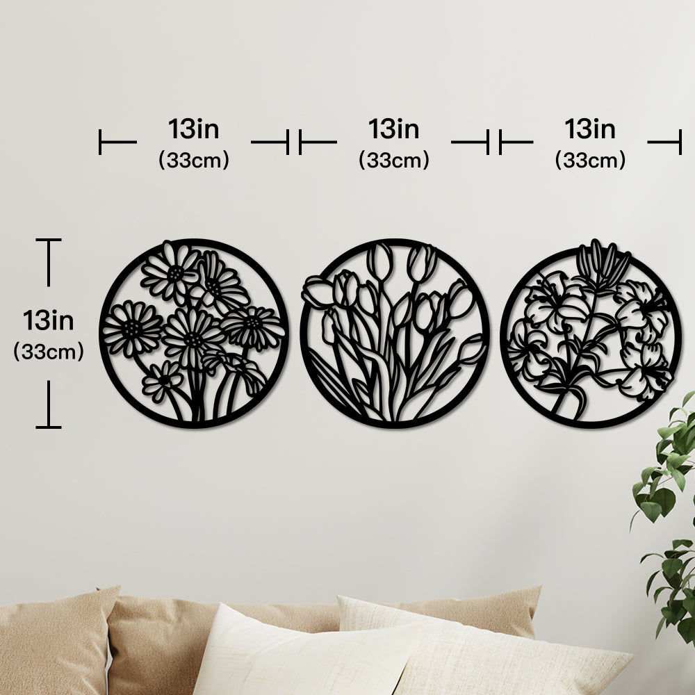 Tropical Leaves Wooden Line Art Home Decor