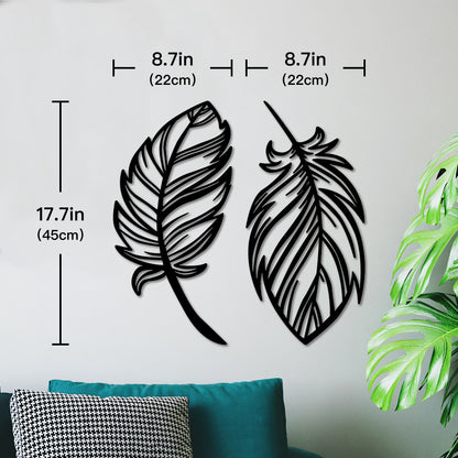 Tropical Leaves Wooden Line Art Home Decor