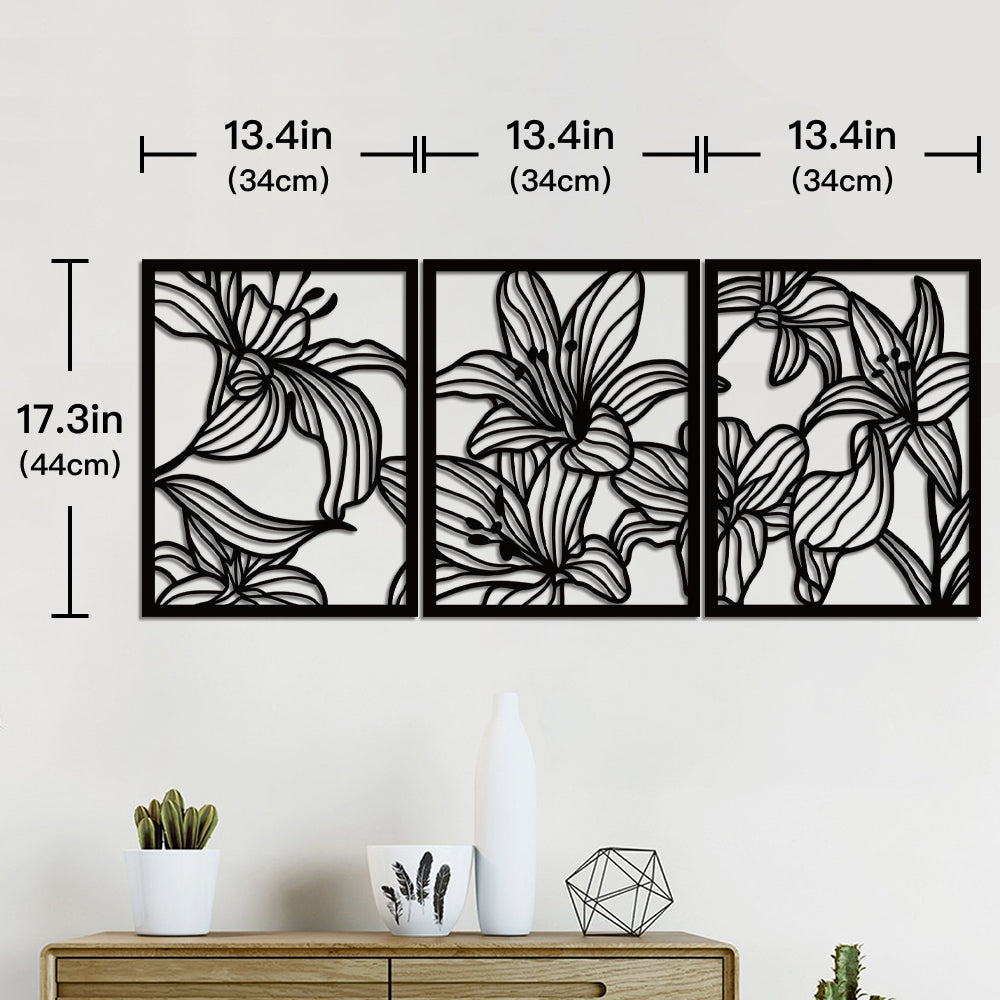 Tropical Leaves Wooden Line Art Home Decor