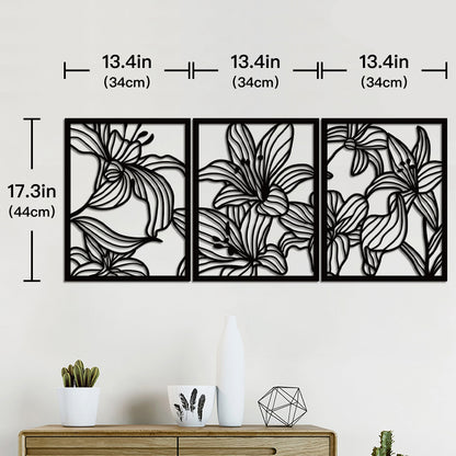 Tropical Leaves Wooden Line Art Home Decor