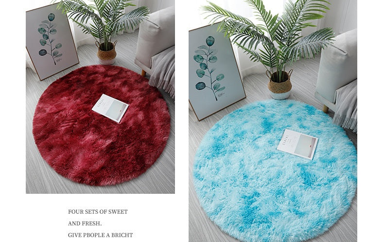 Super Soft Plush Round Rug Mat Fluffy White Carpets