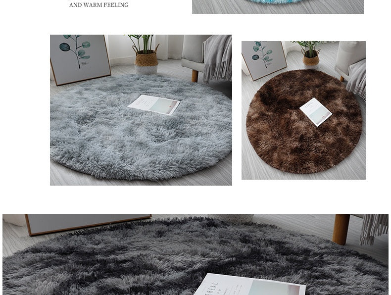 Super Soft Plush Round Rug Mat Fluffy White Carpets