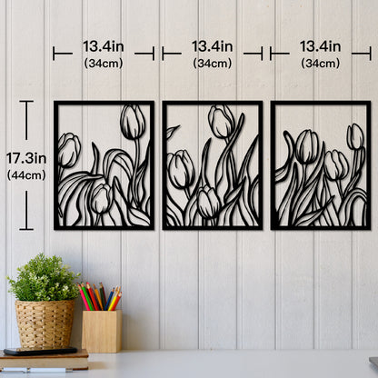 Tropical Leaves Wooden Line Art Home Decor