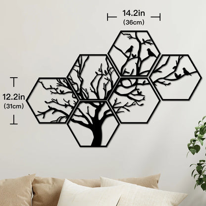 Tropical Leaves Wooden Line Art Home Decor