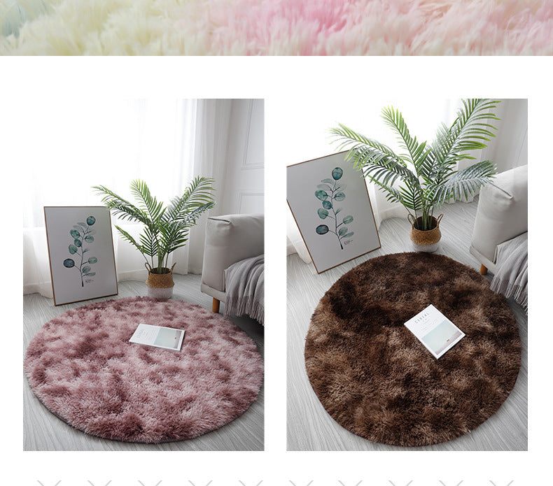 Super Soft Plush Round Rug Mat Fluffy White Carpets