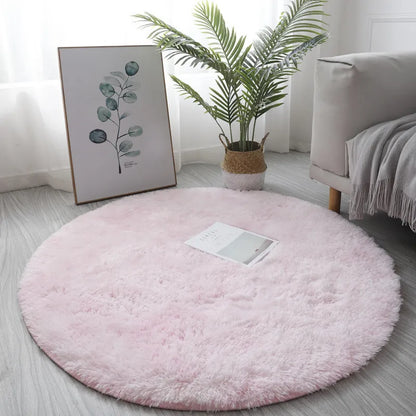 Super Soft Plush Round Rug Mat Fluffy White Carpets