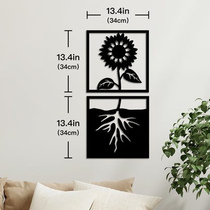 Tropical Leaves Wooden Line Art Home Decor